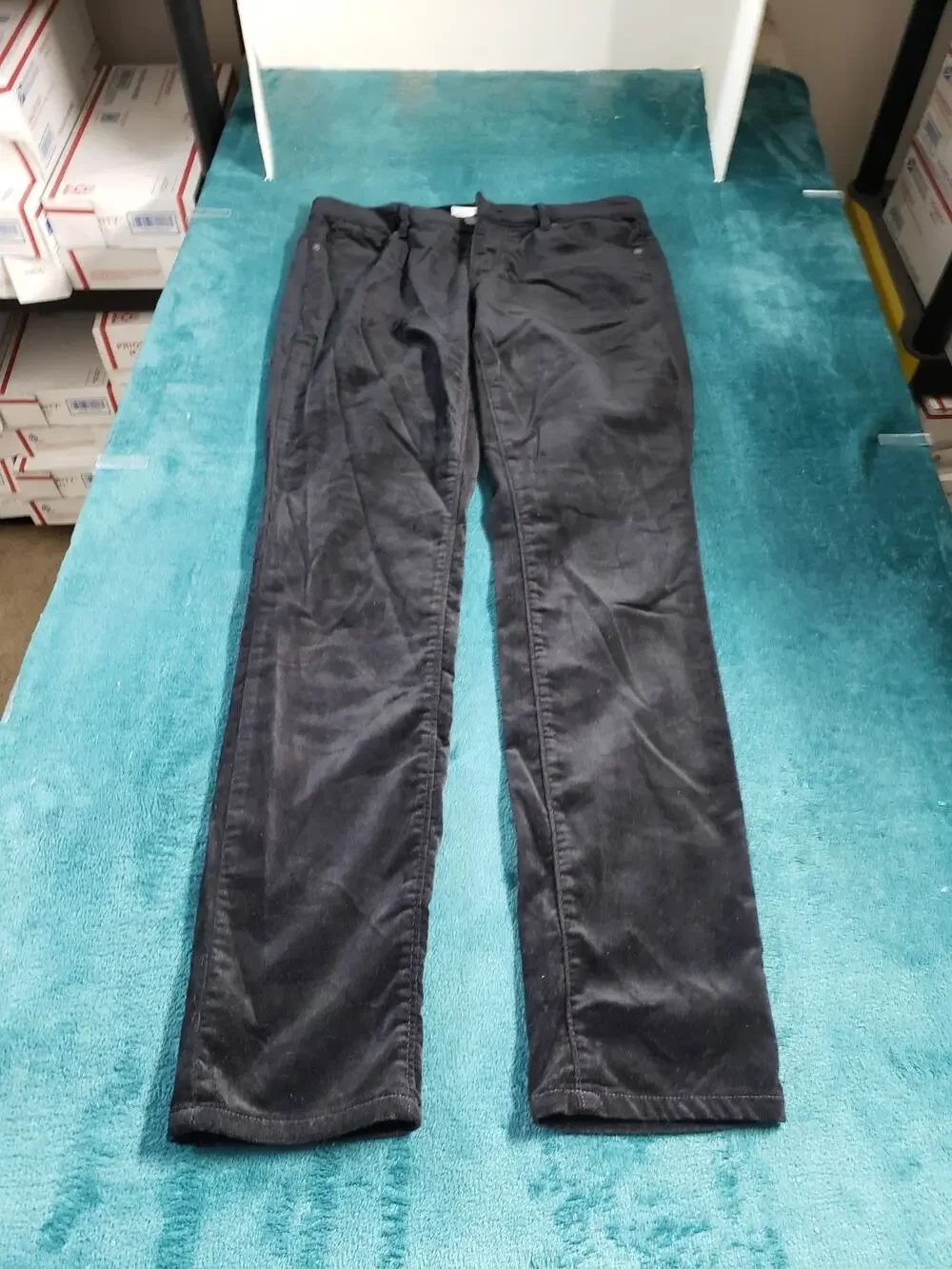 Loft Jeans Size 2 Women Black Pants Velvet Stretch Mid Rise Modern Skinny